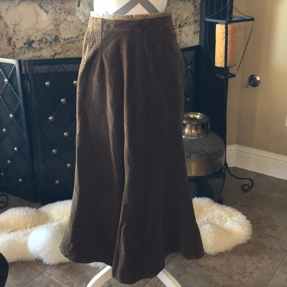 Double D Ranch Chocolate Corduroy skirt (long)